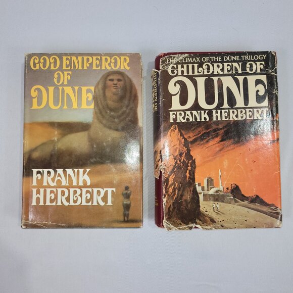 Frank Herbert Dune God Emperor & Children of Dune Books Hardcover Book Club Set - Picture 1 of 4